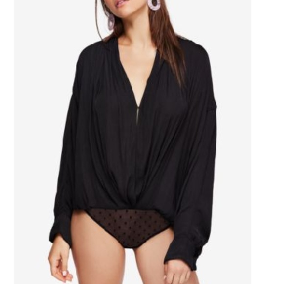Free People Tops - Free People Ladylikelady Black Bodysuit. Size: S